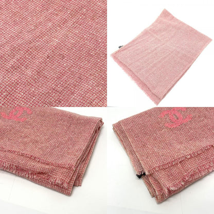 Chanel Stole Cocomark Wool Pink