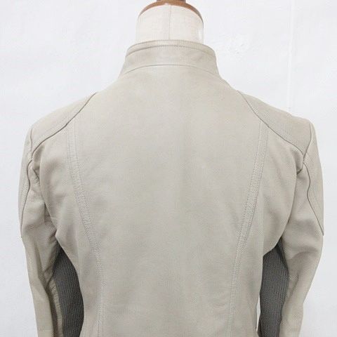 Gucci Jacket Riders Leather Jacket Single Stand Collar Zip Up Genuine Leather