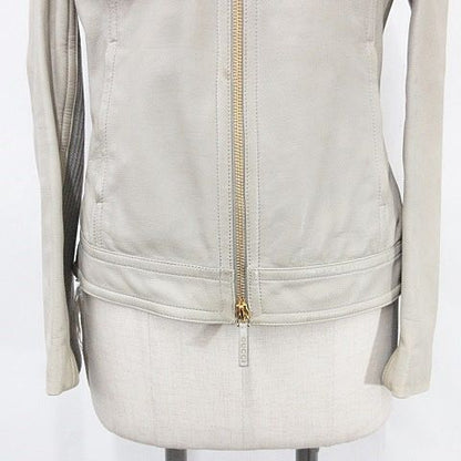 Gucci Jacket Riders Leather Jacket Single Stand Collar Zip Up Genuine Leather