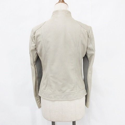 Gucci Jacket Riders Leather Jacket Single Stand Collar Zip Up Genuine Leather