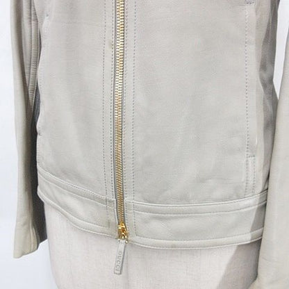 Gucci Jacket Riders Leather Jacket Single Stand Collar Zip Up Genuine Leather