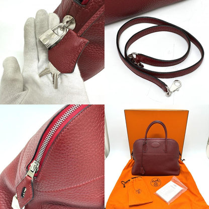 Hermes Handbag Bolide 35 Taurillon Clemence Rouge Ash Svhardware Red