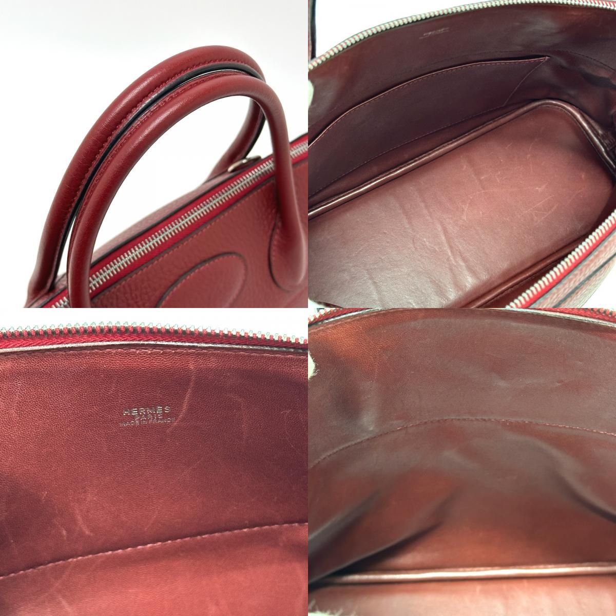 Hermes Handbag Bolide 35 Taurillon Clemence Rouge Ash Svhardware Red