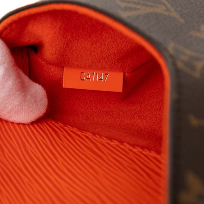 Louis Vuitton Monogram Epi Saint Michel M44031 Brown Orange PVC Leather Women's