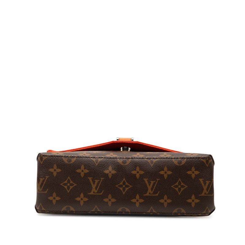 Louis Vuitton Monogram Epi Saint Michel M44031 Brown Orange PVC Leather Women's