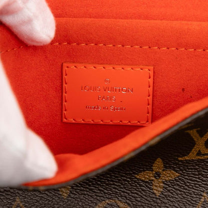 Louis Vuitton Monogram Epi Saint Michel M44031 Brown Orange PVC Leather Women's