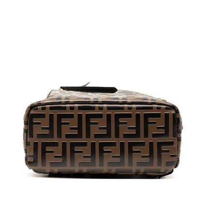 Fendi Zucca Rucksack Backpack 8bz038 Brown Black Leather Women's Fendi