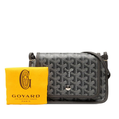 Goyard Plumet Pouch Wallet Crossbody Shoulder Bag Gray White PVC Leather