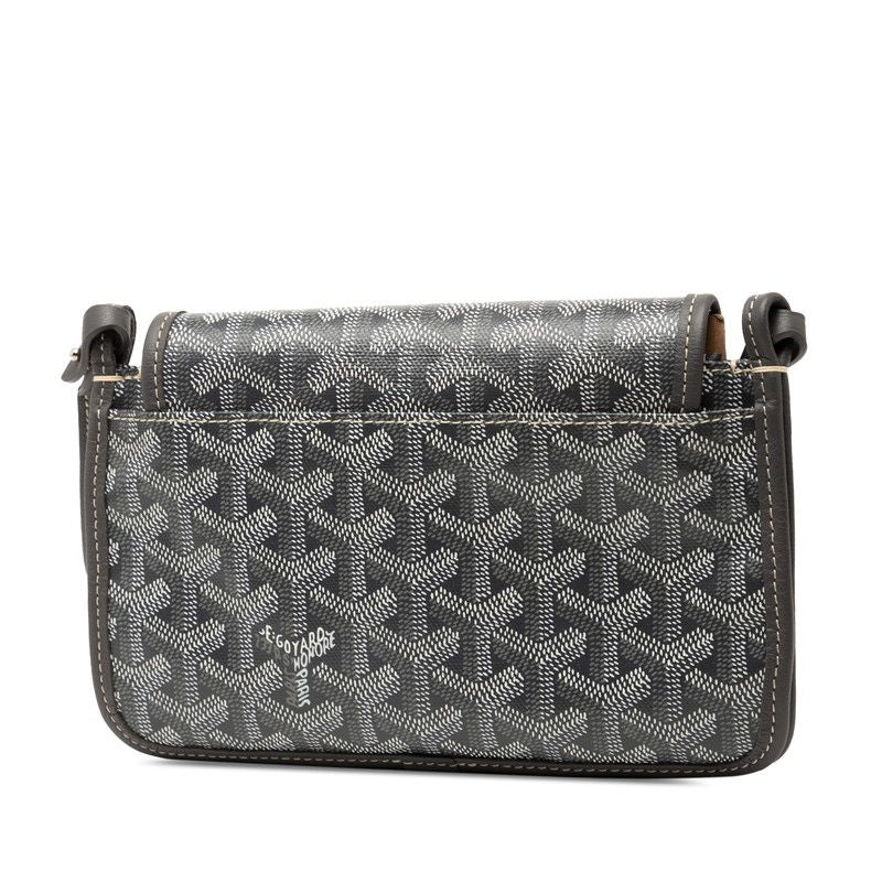 Goyard Plumet Pouch Wallet Crossbody Shoulder Bag Gray White PVC Leather