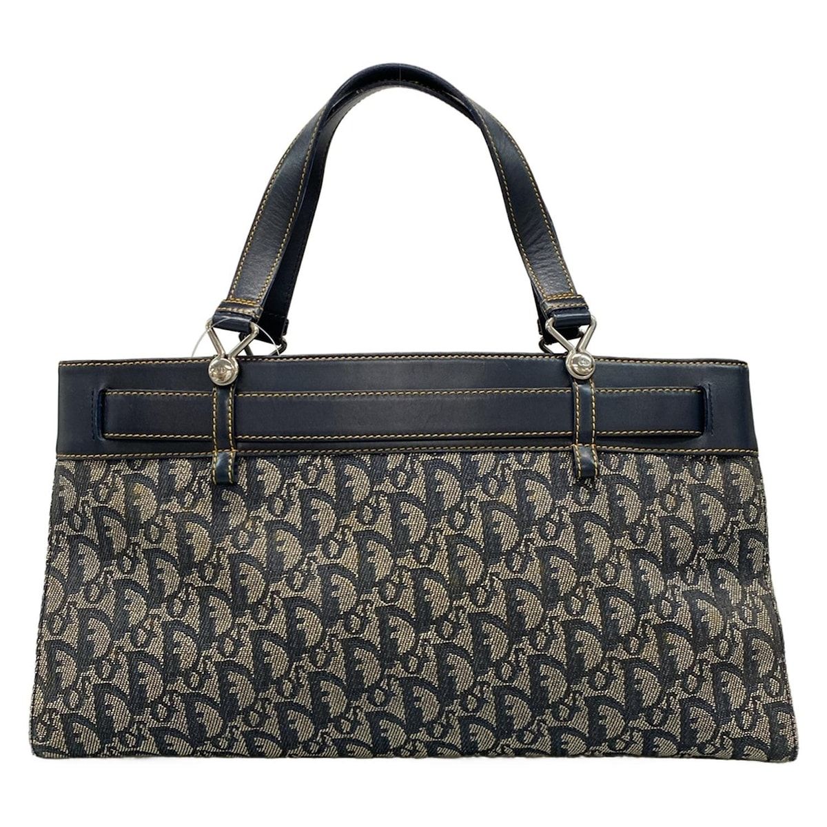 Dior/christiandior Tote Bag Trotter Navy X Ivory X Black Leather