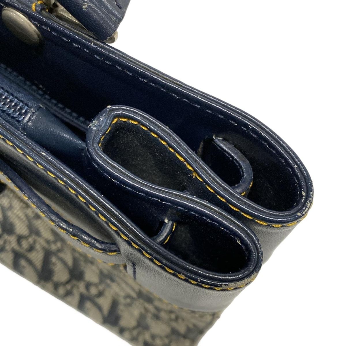 Dior/christiandior Tote Bag Trotter Navy X Ivory X Black Leather