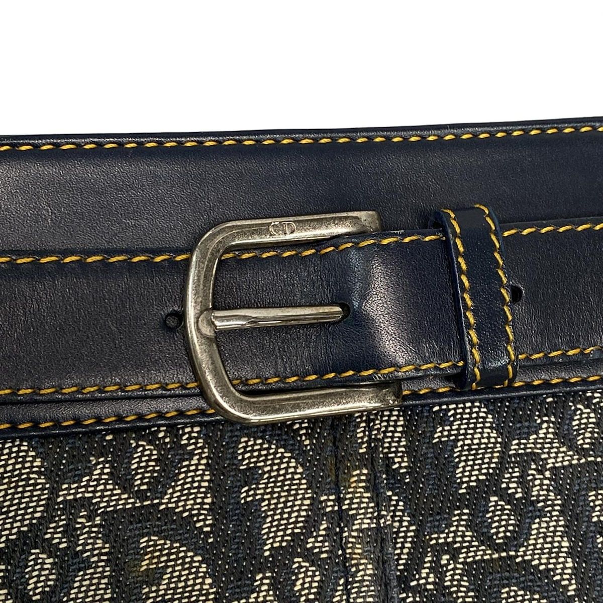 Dior/christiandior Tote Bag Trotter Navy X Ivory X Black Leather