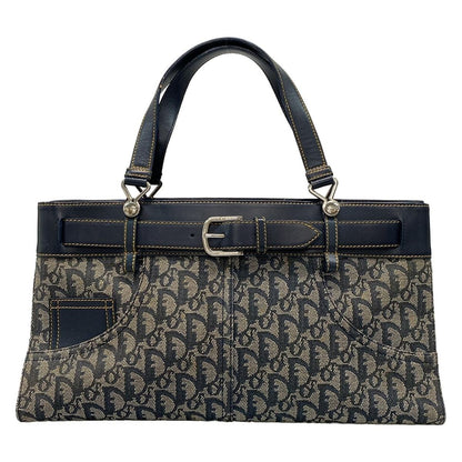 Dior/christiandior Tote Bag Trotter Navy X Ivory X Black Leather