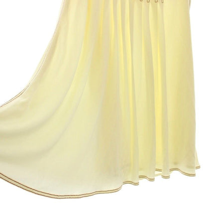 Hermes Pleated Skirt Knee Length Light Hand Stitching Skirt 38 Ivory G