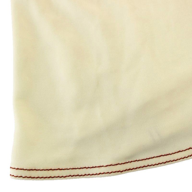 Hermes Pleated Skirt Knee Length Light Hand Stitching Skirt 38 Ivory G