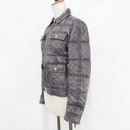 Gucci Jacket Riders Leather Jacket Zip Up Genuine Leather All Pattern GG