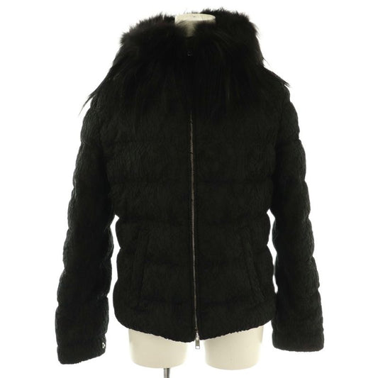 Prada Fur Down Jacket Outer Zip Up 38 Black Nr • OS