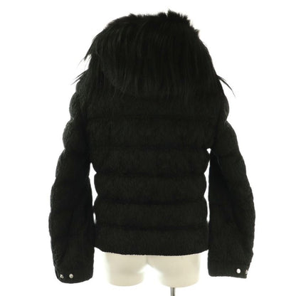 Prada Fur Down Jacket Outer Zip Up 38 Black Nr • OS