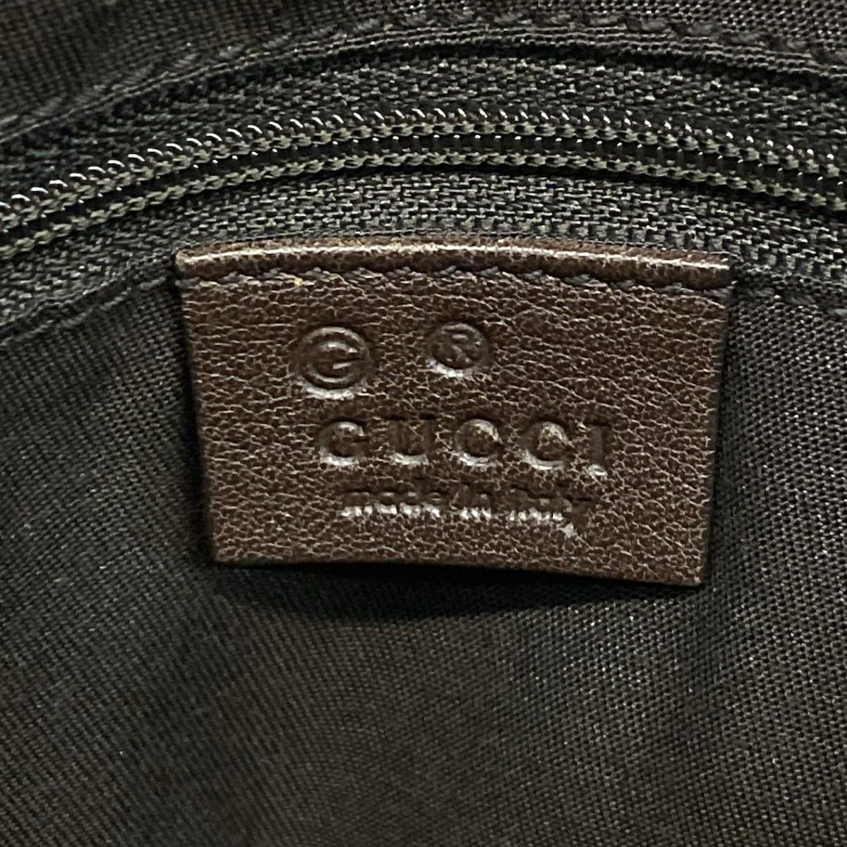 Gucci Handbag Excellent Condition Bambooguccissima 355772 Dark Brown Leather