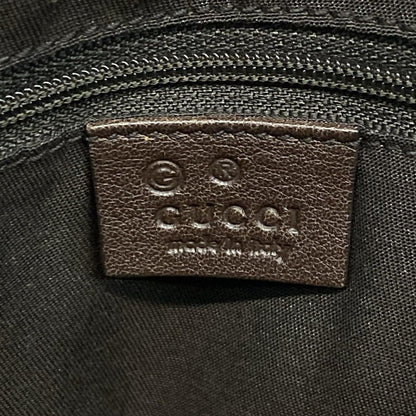 Gucci Handbag Excellent Condition Bambooguccissima 355772 Dark Brown Leather