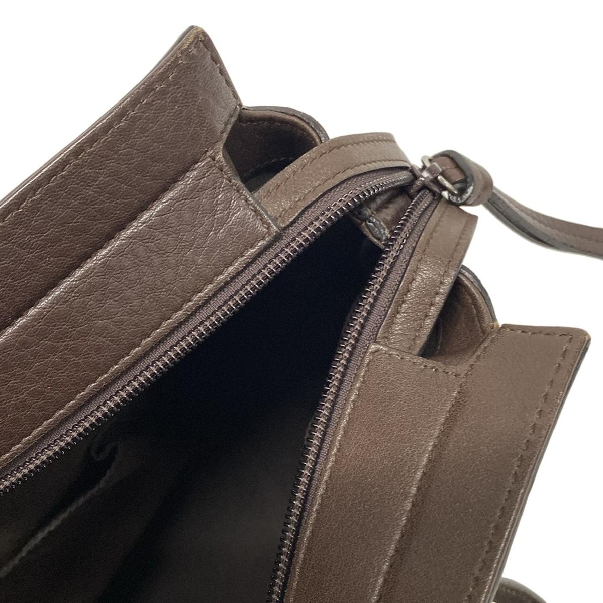 Gucci Handbag Excellent Condition Bambooguccissima 355772 Dark Brown Leather