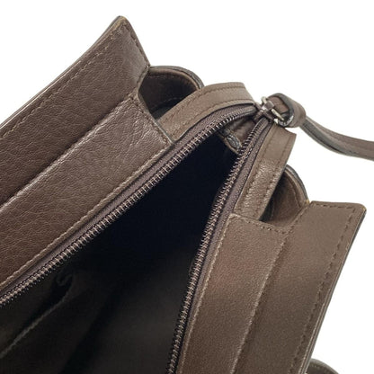 Gucci Handbag Excellent Condition Bambooguccissima 355772 Dark Brown Leather