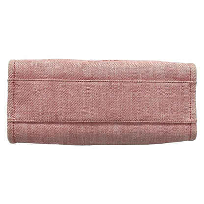 Chanel Tote Bag Deauville Line MM Pink X White Silver Hardware / Chain Shoulder