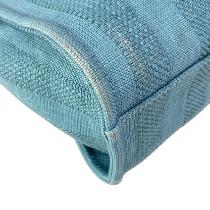 Chanel Tote Bag Deauville Line MM Light Blue Stripe/chain Shoulder/gold Hardware