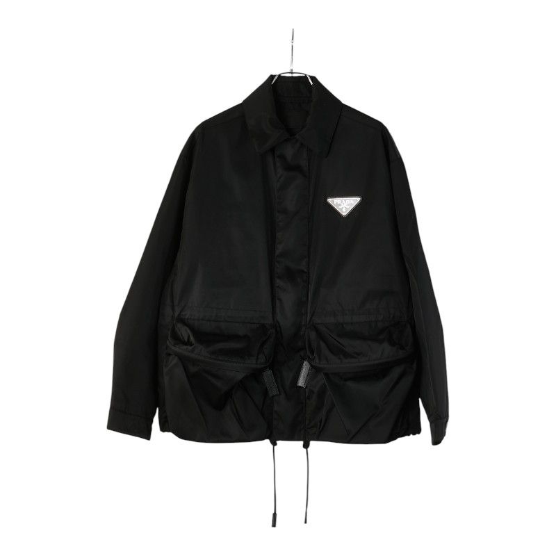 Prada 20ss Re-Nylon Triangle Plate Tech Blouson Jacket Size:xs Sgb404 Black