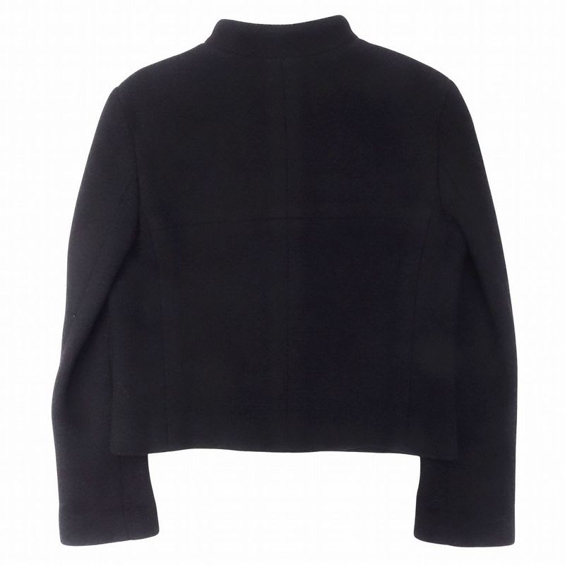 Chanel Cashmere Blend Short Length Zip Jacket Cropped CC Studs 38 M 00S