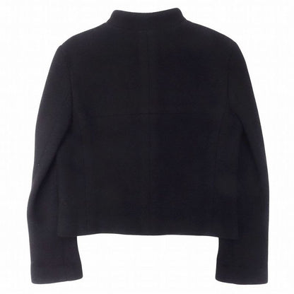 Chanel Cashmere Blend Short Length Zip Jacket Cropped CC Studs 38 M 00S