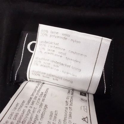Chanel Cashmere Blend Short Length Zip Jacket Cropped CC Studs 38 M 00S