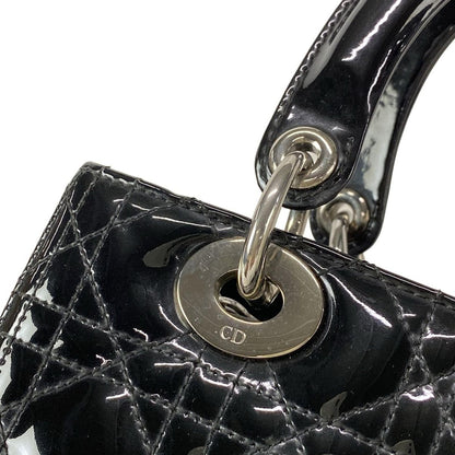 Dior/christiandior Handbag Lady Dior Medium Bag Black Silver Hardware Leather