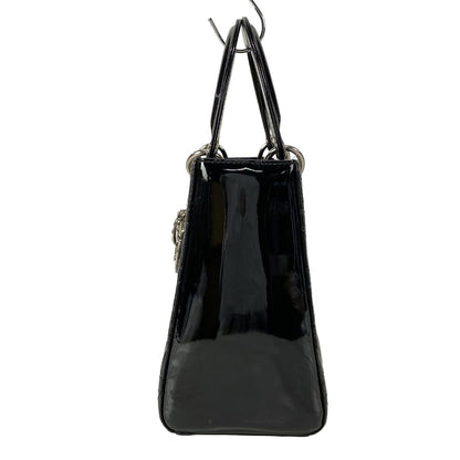 Dior/christiandior Handbag Lady Dior Medium Bag Black Silver Hardware Leather