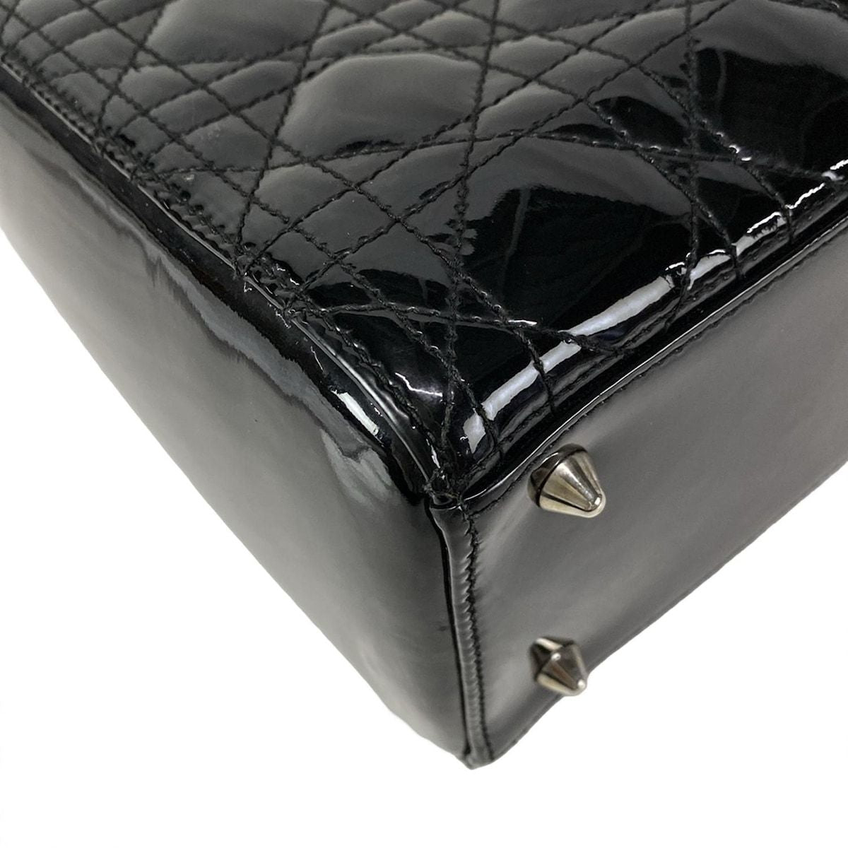 Dior/christiandior Handbag Lady Dior Medium Bag Black Silver Hardware Leather