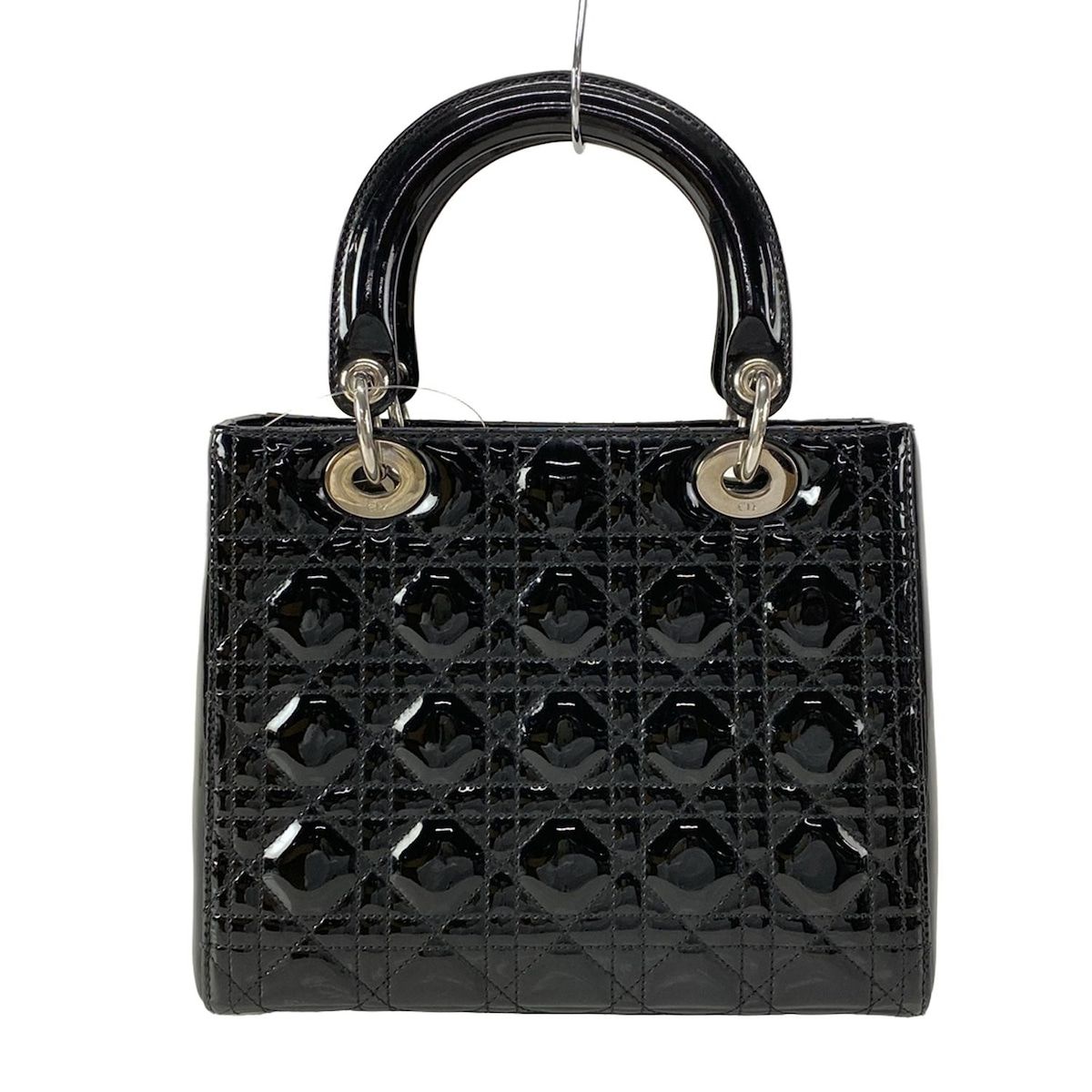 Dior/christiandior Handbag Lady Dior Medium Bag Black Silver Hardware Leather