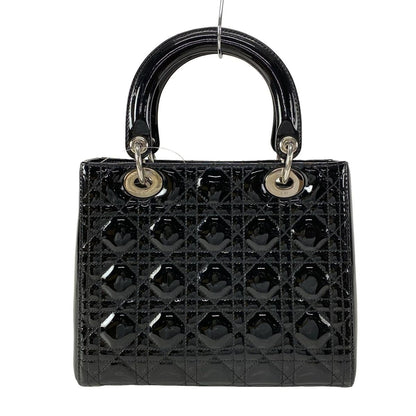 Dior/christiandior Handbag Lady Dior Medium Bag Black Silver Hardware Leather