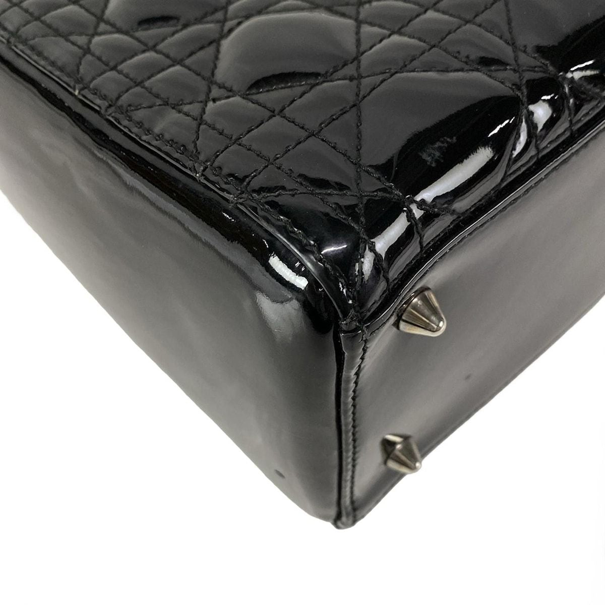 Dior/christiandior Handbag Lady Dior Medium Bag Black Silver Hardware Leather