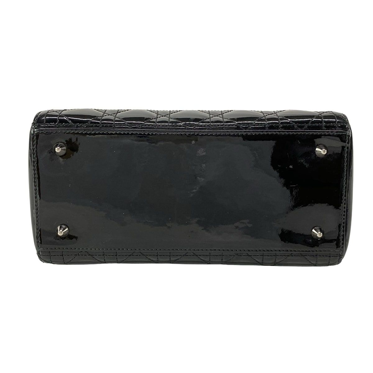 Dior/christiandior Handbag Lady Dior Medium Bag Black Silver Hardware Leather