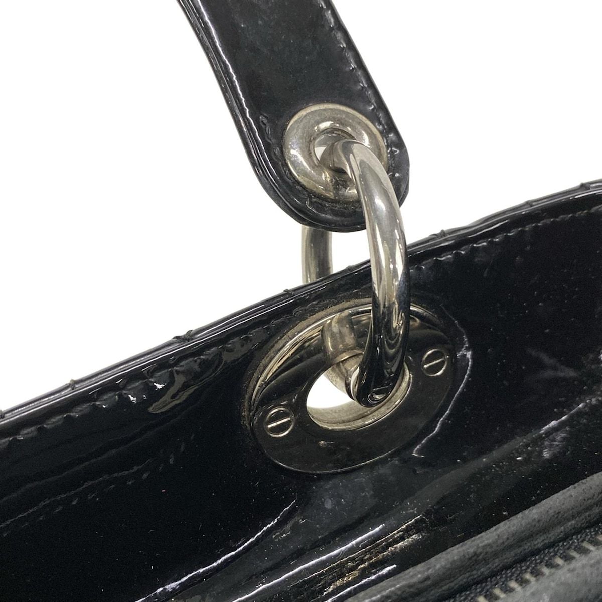 Dior/christiandior Handbag Lady Dior Medium Bag Black Silver Hardware Leather