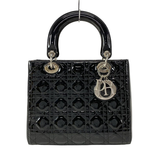 Dior/christiandior Handbag Lady Dior Medium Bag Black Silver Hardware Leather