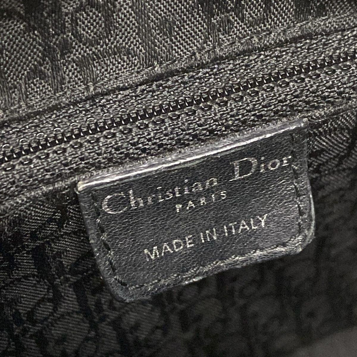 Dior/christiandior Handbag Lady Dior Medium Bag Black Silver Hardware Leather