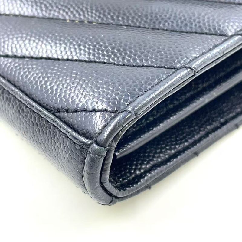 Yves Saint Laurent Cass Andra Envelope Chain Wallet Leather Black Shoulder Bag