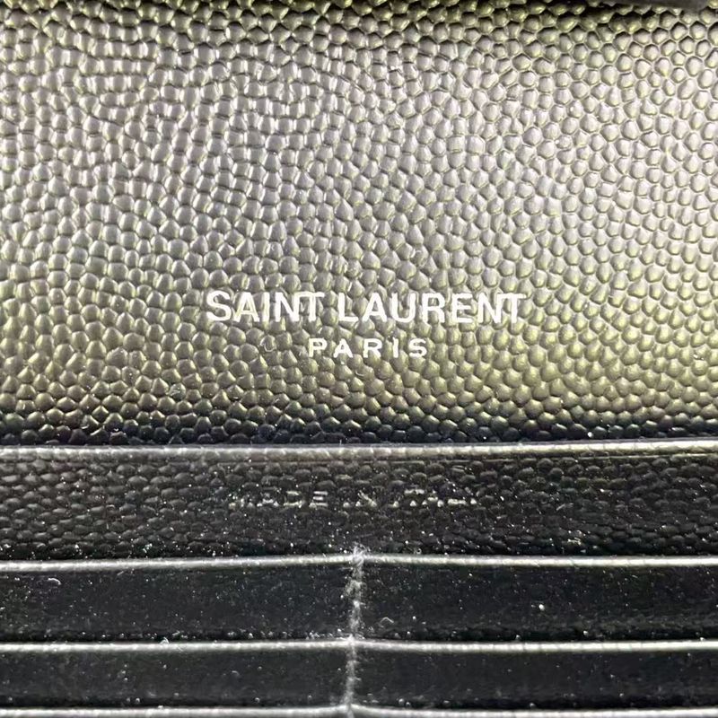 Yves Saint Laurent Cass Andra Envelope Chain Wallet Leather Black Shoulder Bag