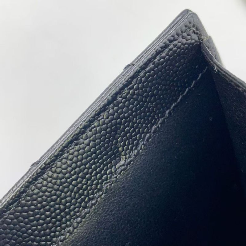 Yves Saint Laurent Cass Andra Envelope Chain Wallet Leather Black Shoulder Bag