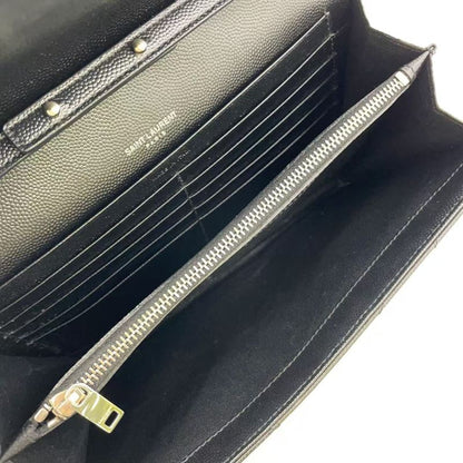 Yves Saint Laurent Cass Andra Envelope Chain Wallet Leather Black Shoulder Bag