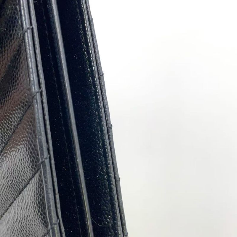 Yves Saint Laurent Cass Andra Envelope Chain Wallet Leather Black Shoulder Bag