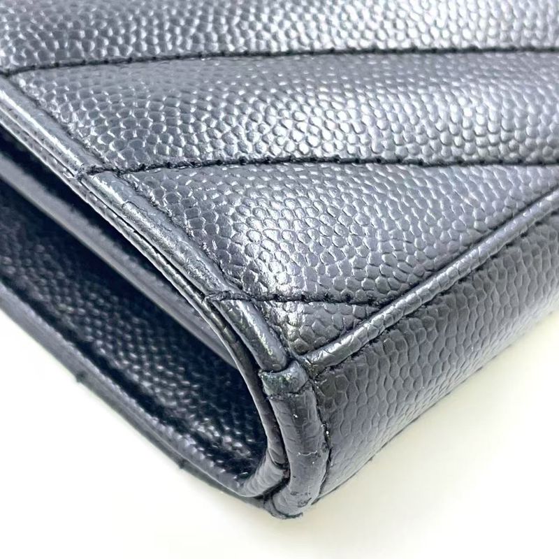 Yves Saint Laurent Cass Andra Envelope Chain Wallet Leather Black Shoulder Bag