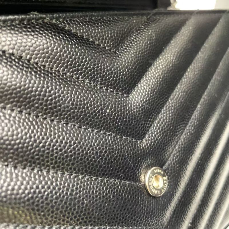 Yves Saint Laurent Cass Andra Envelope Chain Wallet Leather Black Shoulder Bag