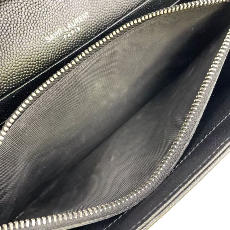 Yves Saint Laurent Cass Andra Envelope Chain Wallet Leather Black Shoulder Bag